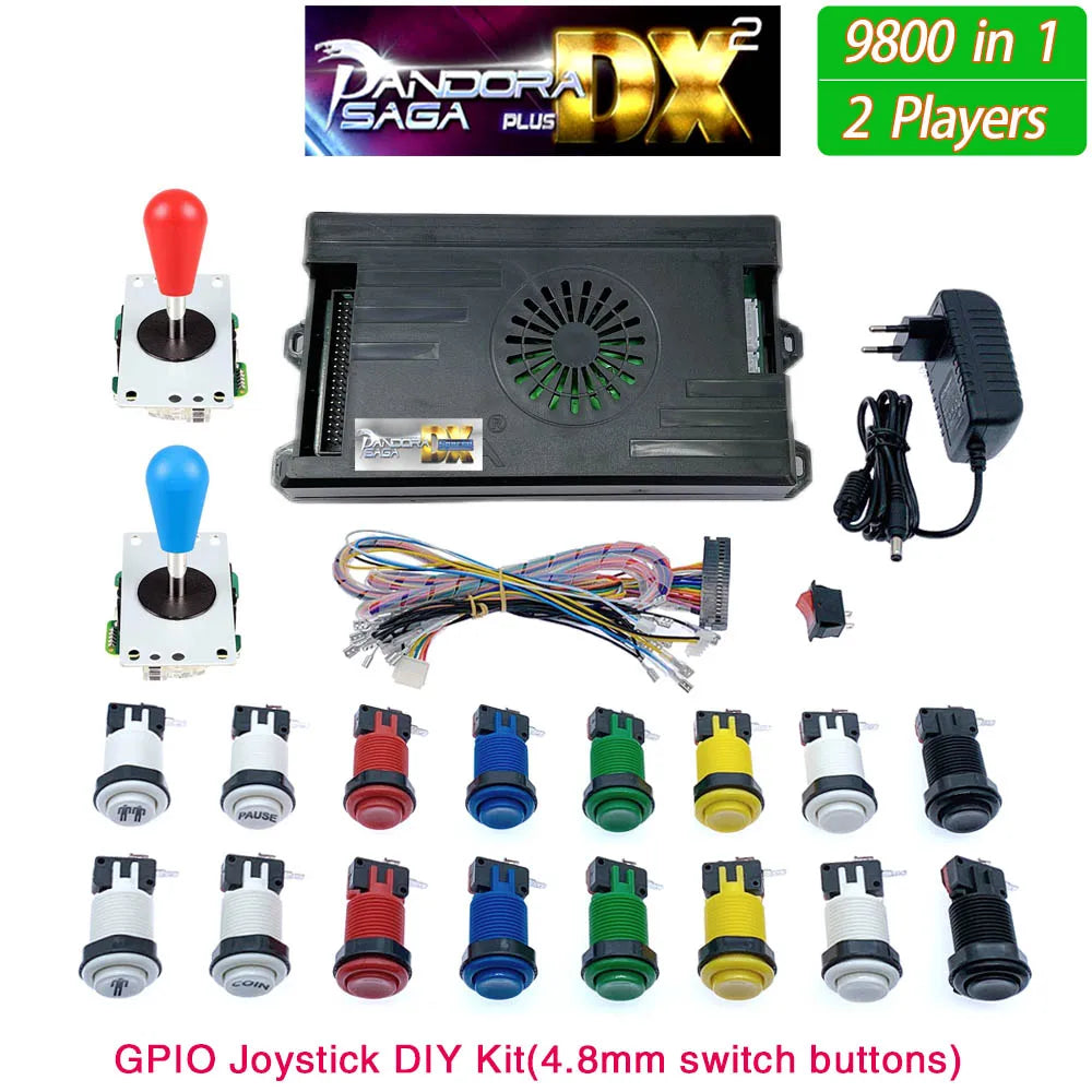 9800 in 1 Pandora Saga DX 2 Plus Arcade Box DIY Kit 8 Way Jo