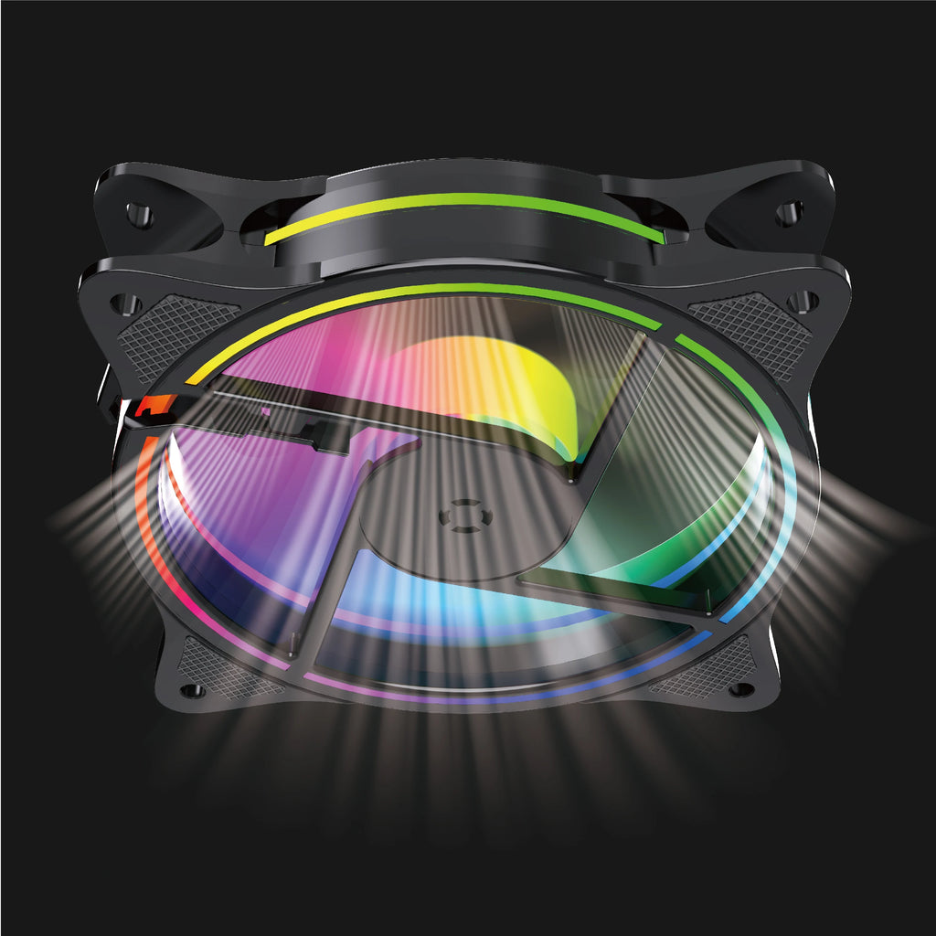 KIMDOOLE Computer Case Fan Fixed RGB PC Case Fan 120mm 12V C