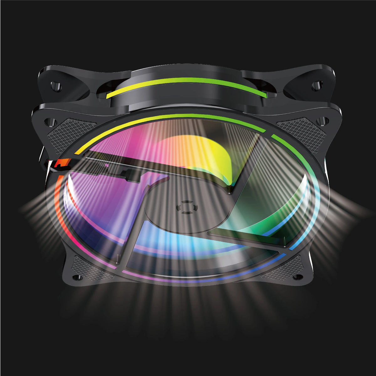 KIMDOOLE Computer Case Fan Fixed RGB PC Case Fan 120mm 12V C