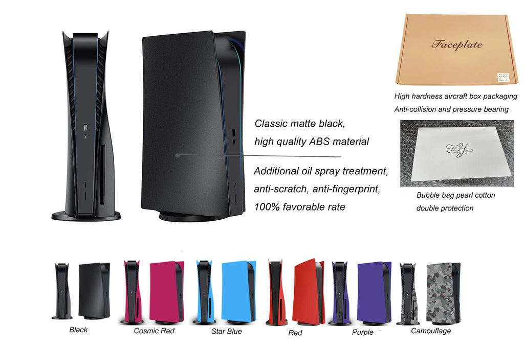 Console Cover Faceplate Compatible with PS5 Disc Edition Rep