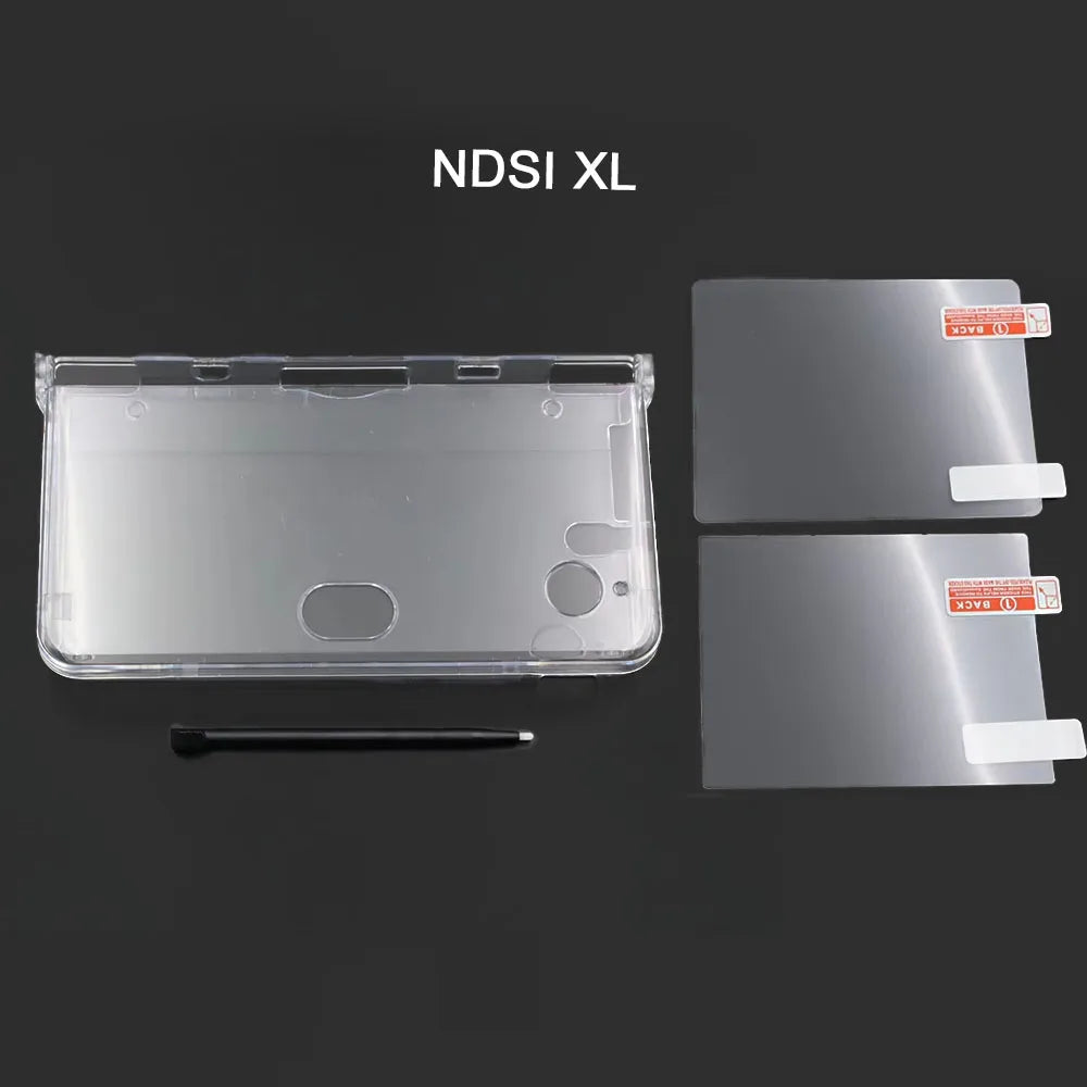 1 Set For New 3DS New 2DS 3DS XL LL NDSi XL NDSL Clear Split Shell Transparent Protective Cover Case Screen Film Stylus Pen