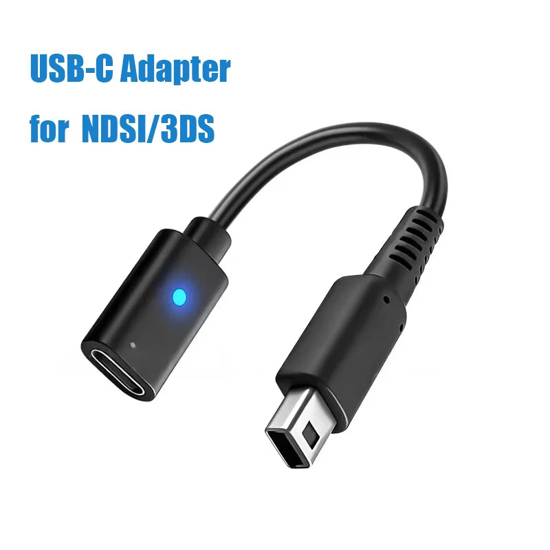 10CM Black USB-C Charging Adapter with LED Indicator Light (