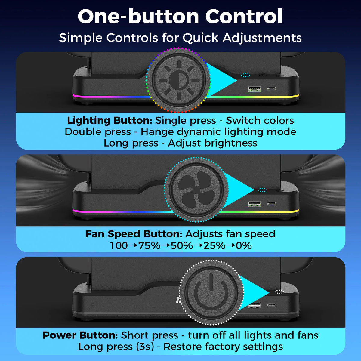 IINE RGB Cooling Fan for Switch 2 Dock/ns2/Switch2 RGB Light
