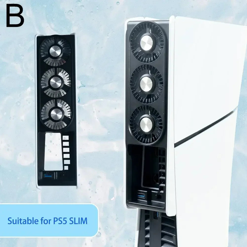 Cooling Fan for PS5/PS5 Silm Game Console with LED High-Speed Silent Cooler Fan for PS5 3-Fan USB Heat Dissipation