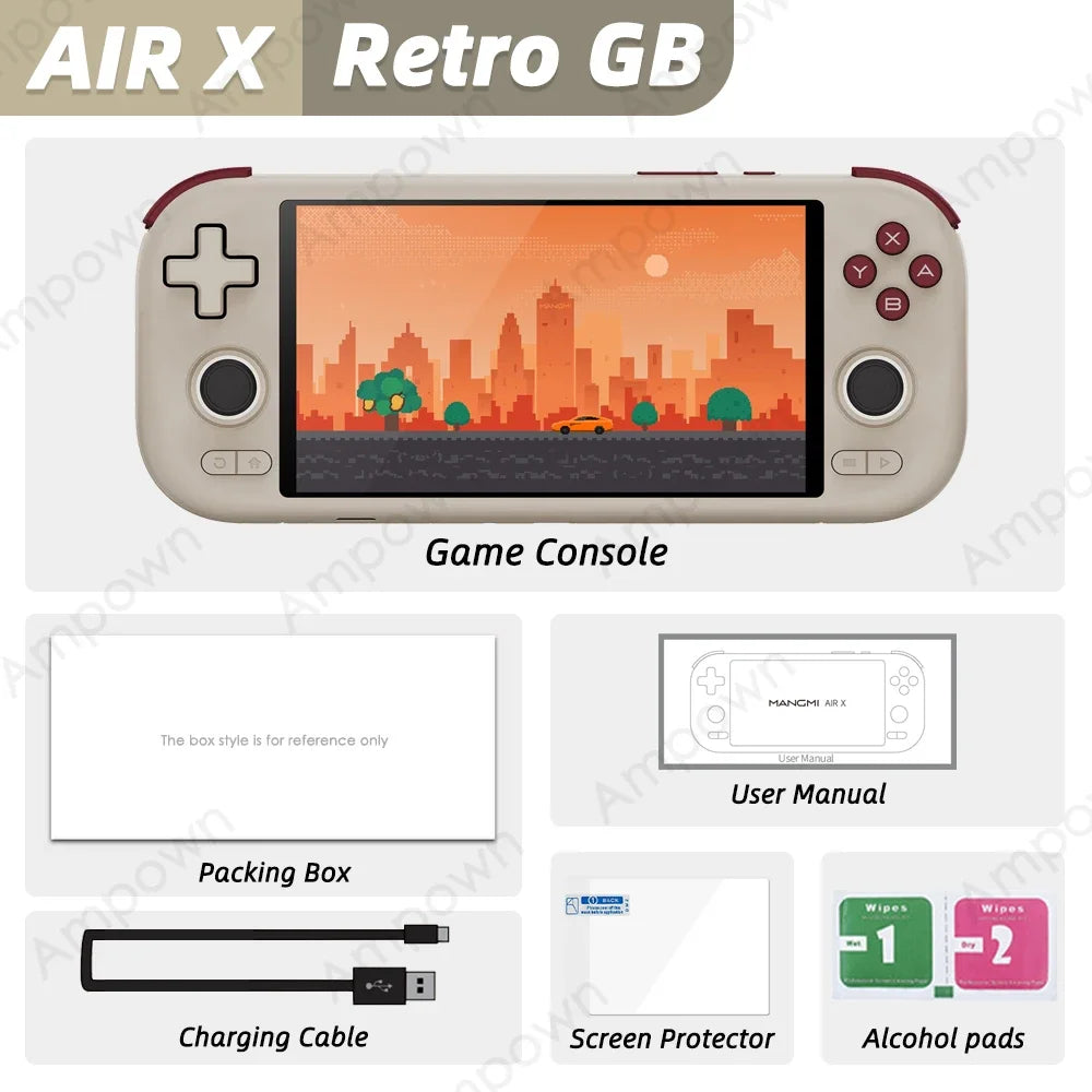 MANGMI AIR X Handheld Game Console Qualcomm Snapdragon 662 5.5 Touchscreen Android 14 Active Cooling Fan 15W Fast Charging RGB
