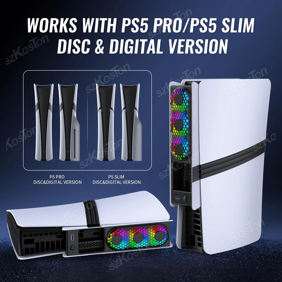 Cooling Fan For PS5 Pro/PS5 Slim External Fan Cooler Quiet C
