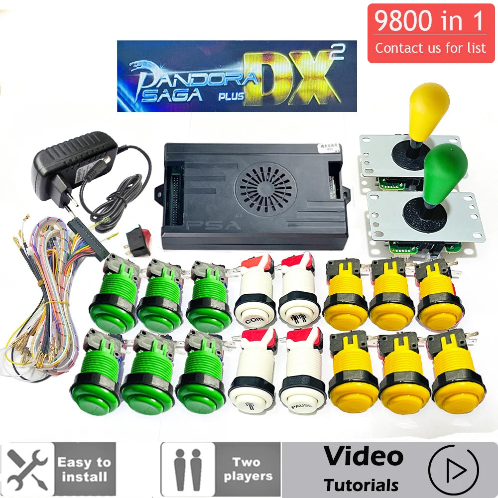 9800 in 1 Pandora Saga Box DX Special Plus DIY Kit 8 Way Joystick American Style Push Button Arcade Game Console Cabinet Bartop