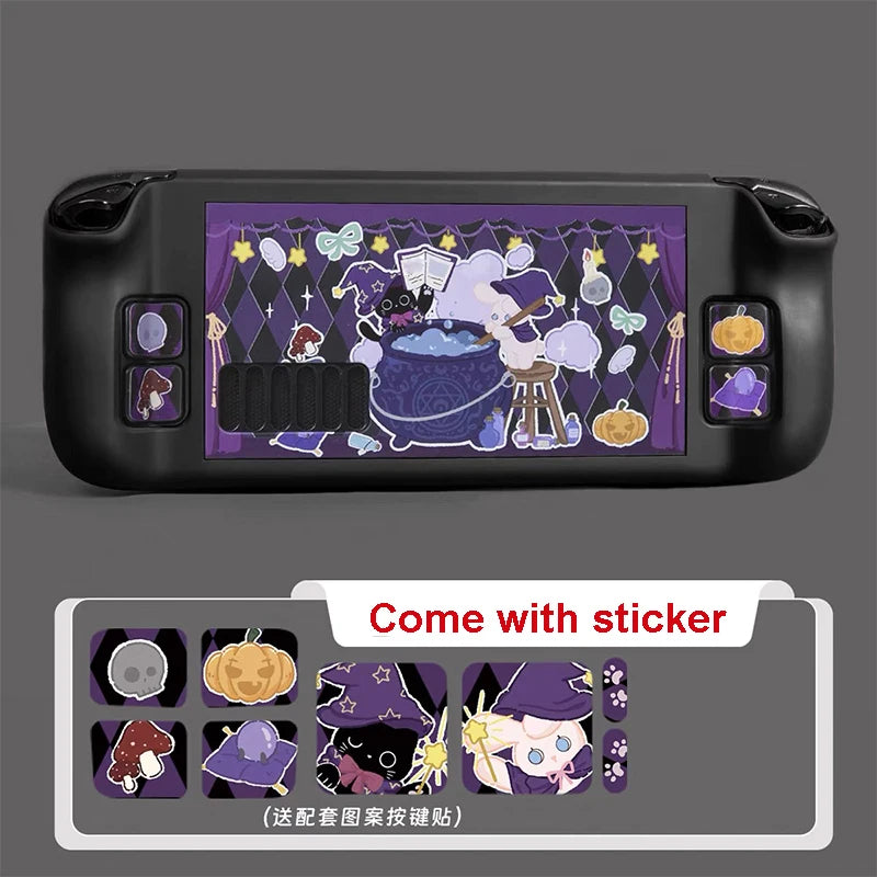 Magic Cat Hard Shell Front Back Full Cover Protective Case for Steam Deck Game Console for Steam Deck Oled Protective Skin Case