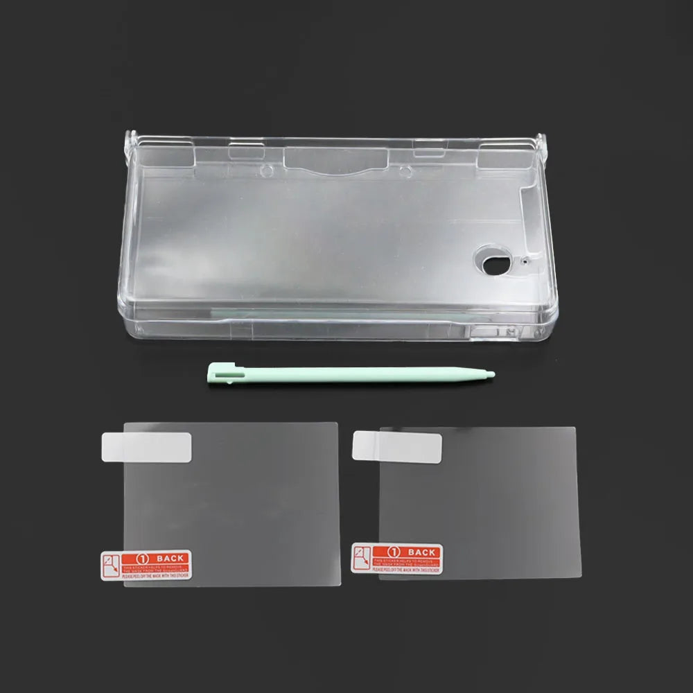 Clear Transparent Split Hard Case For NDSI Protective Cover Shell Screen Protector Film Stylus Touch Pen 1Set