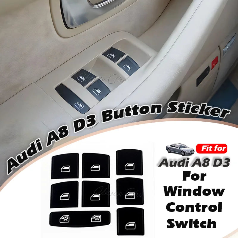 For Audi A8 D3 4E Interior Button Decals 2004 to 2009 For Audi S8 D3 Accessories Refinishing Worn MMI Panel Central Door Lock