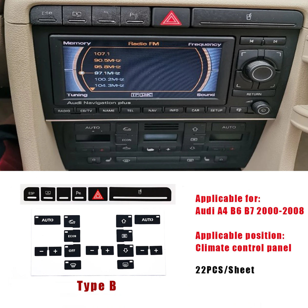 For Audi A4 B6 B7 Repair Sticker 2000 To 2008 Power Window S
