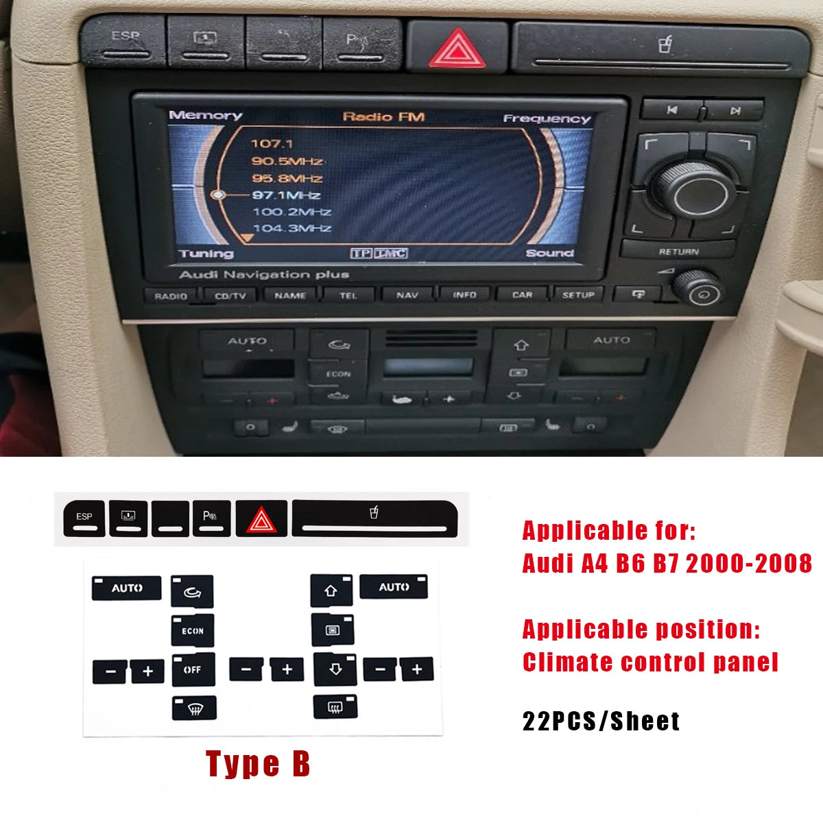 For Audi A4 B6 B7 Repair Sticker 2000 To 2008 Power Window S
