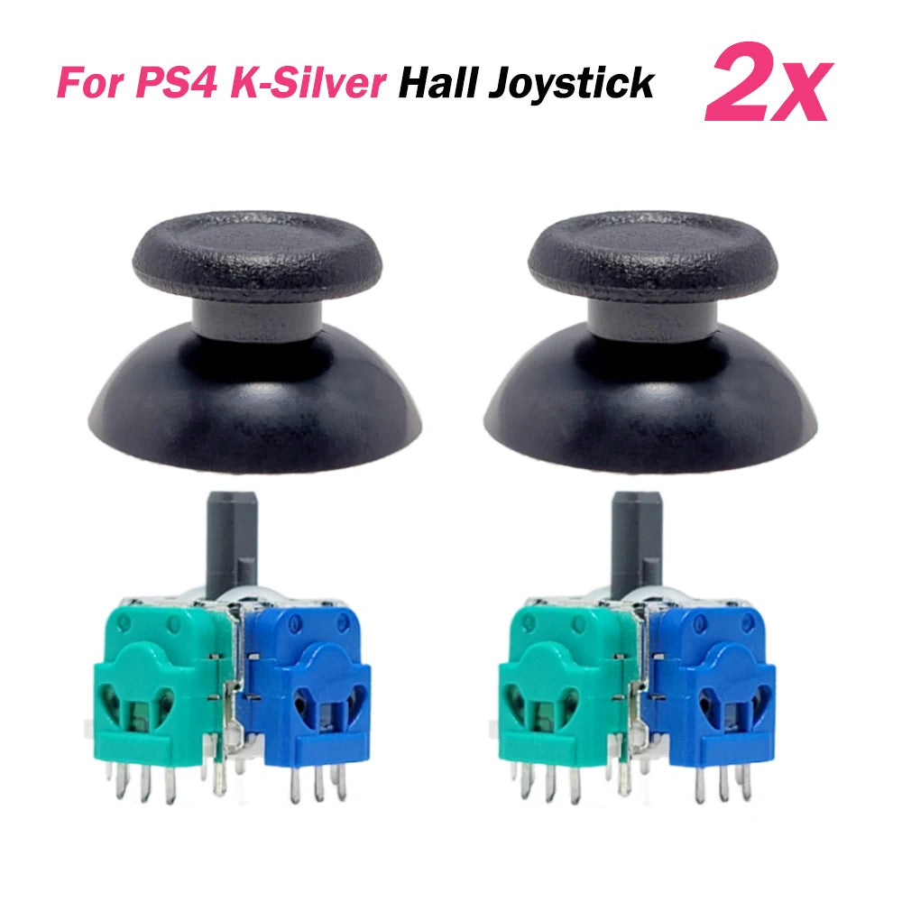 2/10pcs K-Silver JS13 PRO+ TMR Joystick for PS4 DUALSHOCK 4 Analog Stick Hall Joystick No Drift Replacement Thumbstick Grip Cap