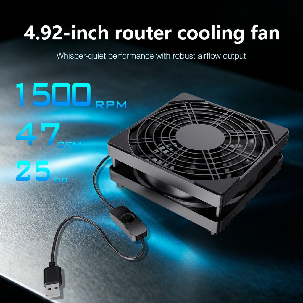 125mm USB Cooling Fan With On/Off Switch Silent Portable Coo