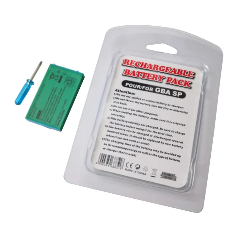 850mAh 3.7V Li-ion Battery with Screwdriver For Nintendo GBA
