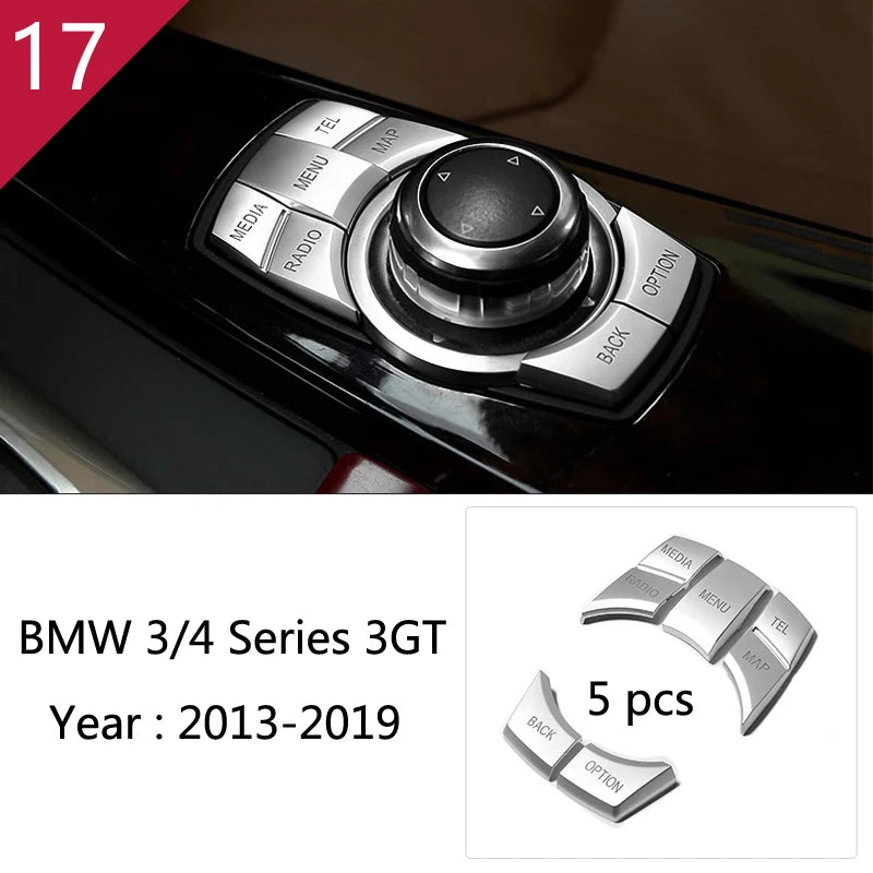 For BMW 3 4 Series 3GT F30 F32 F34 Car Styling interior Gearshift AC CD button Panel Door Armrest Decoration Cover Trim Sticker