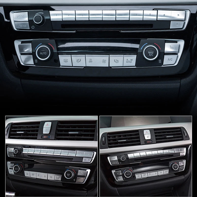 Chrome Car Styling CD Panel Switch Button Cover Sticker Trim