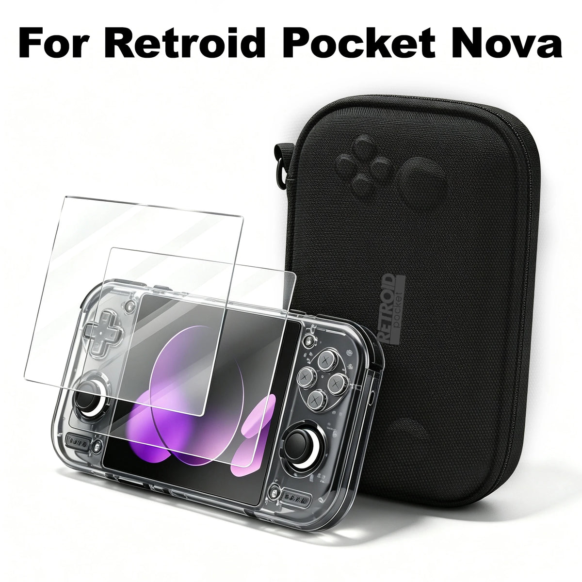 Hard EVA Carrying Case & Tempered Glass Screen Protector for