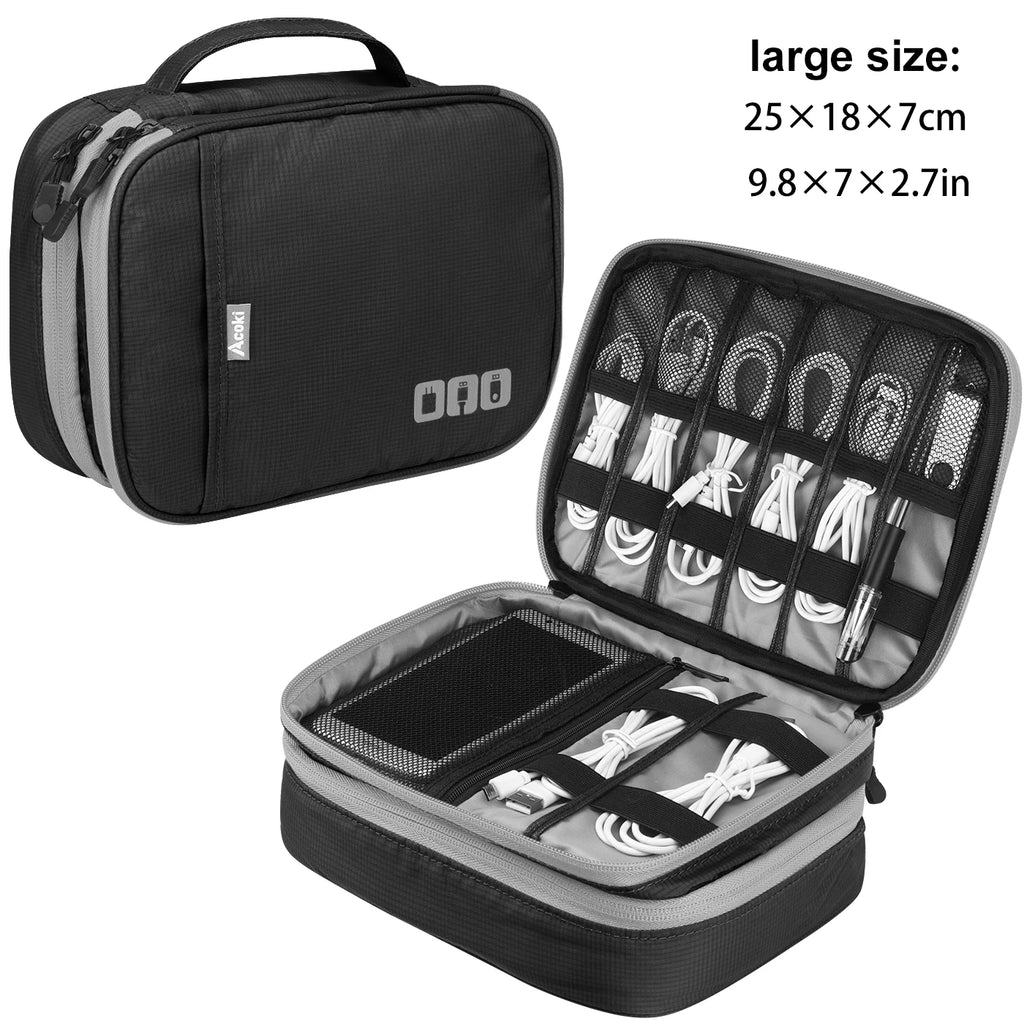 Portable Electronic Accessories Travel case Cable Organizer Bag Gadget Carry Bag for iPad Cables Power USB Flash Drive Charger