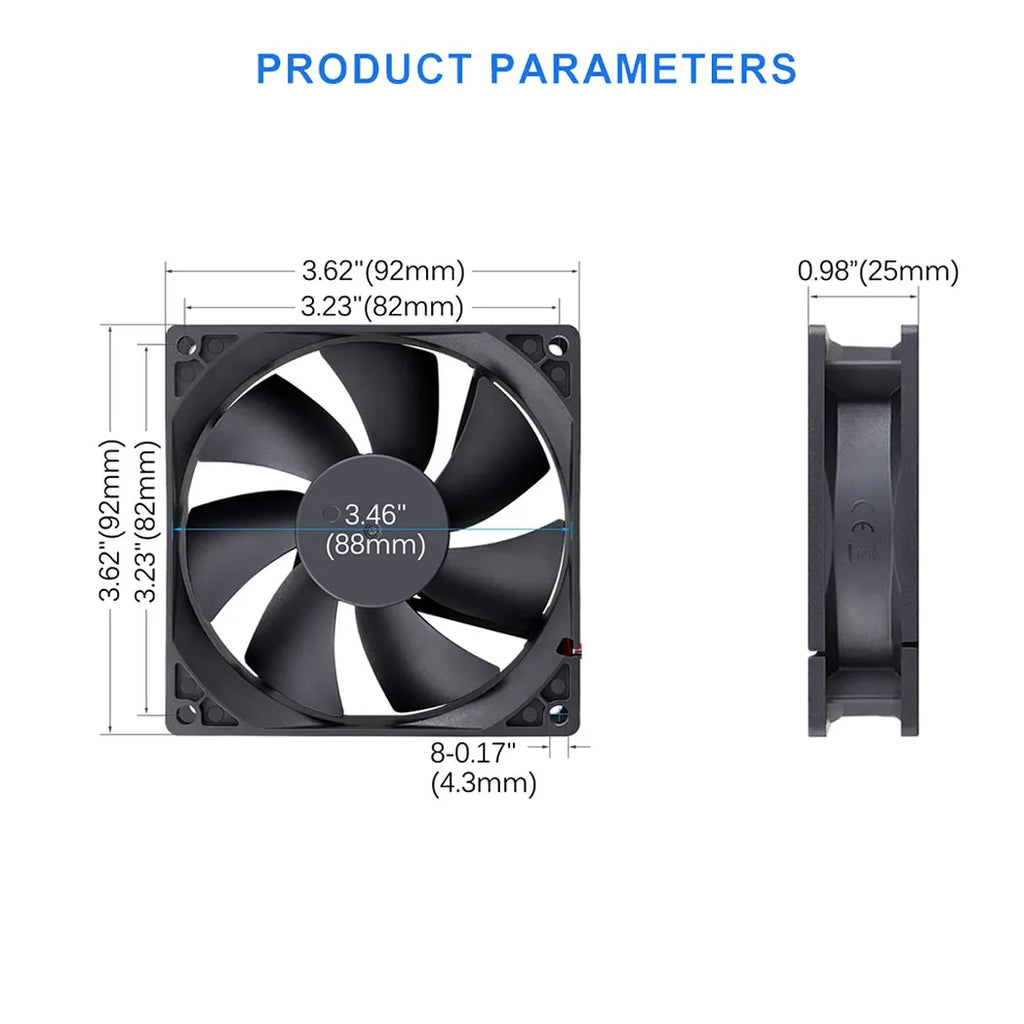 9225 9CM USB Interface DC 5V 92x92x25mm Brushless Cooling Co