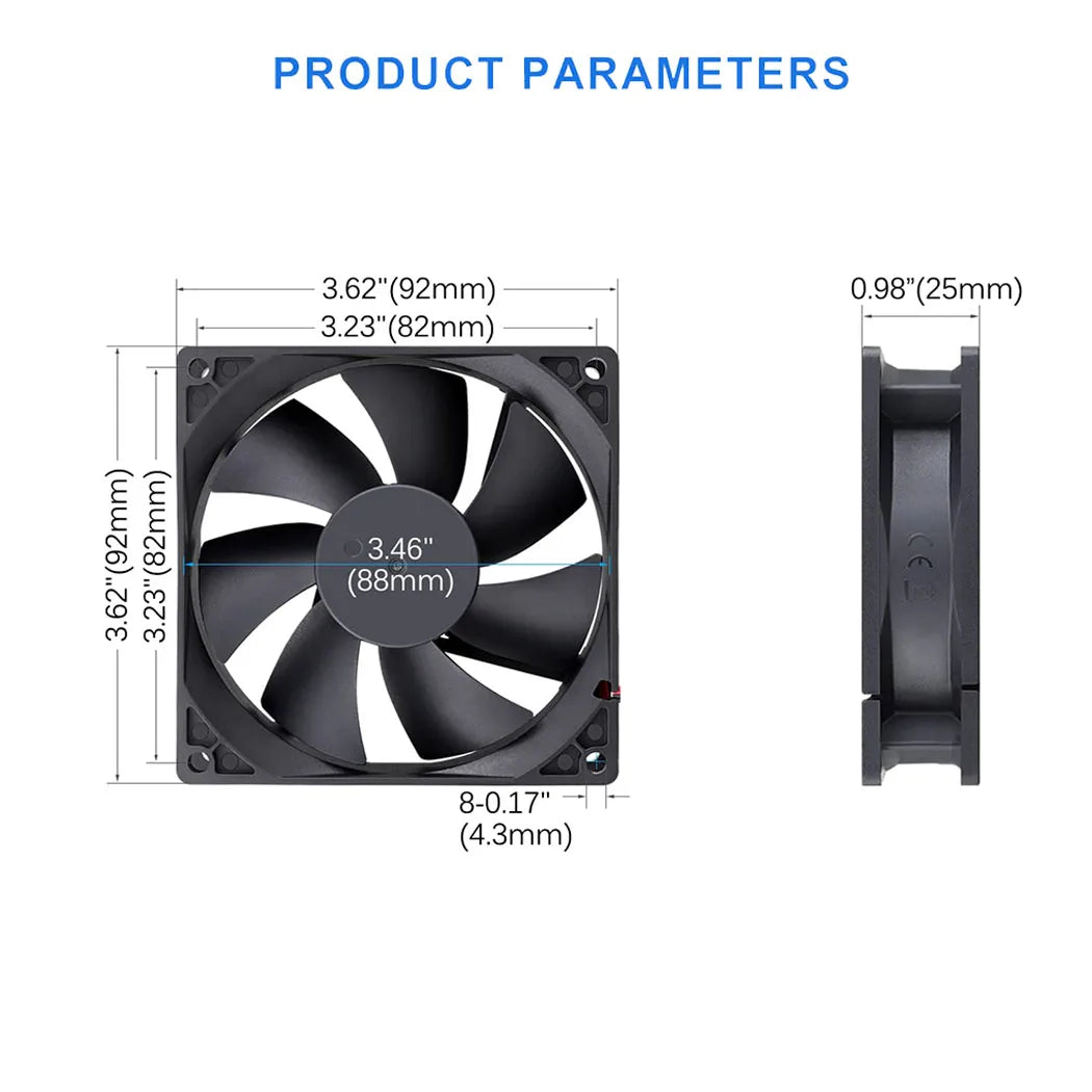 9225 9CM USB Interface DC 5V 92x92x25mm Brushless Cooling Co