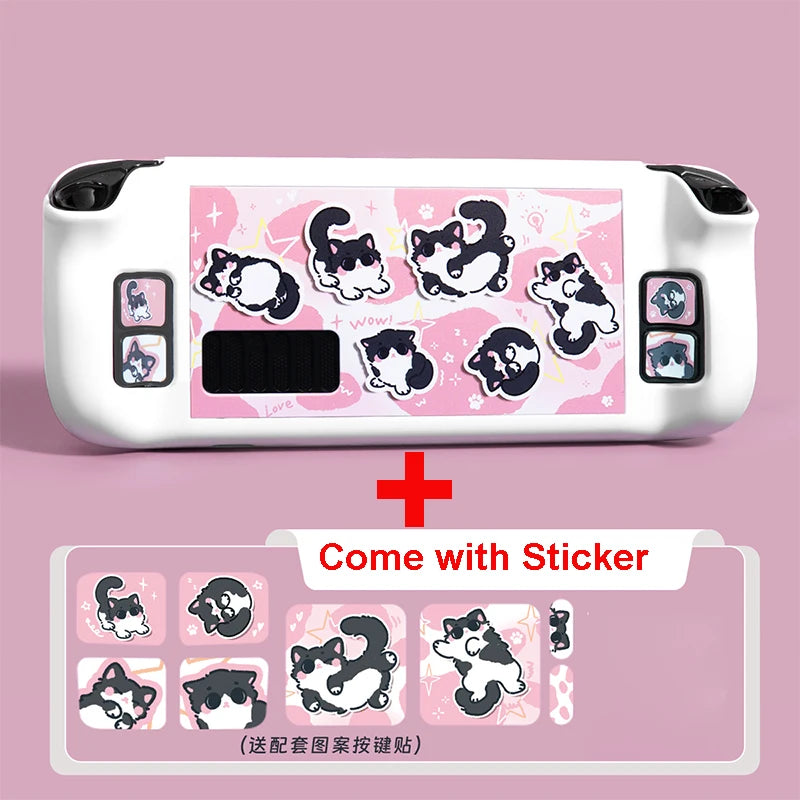 Cartoon Milk Cat Protective Case for Steam Deck Game Console Cute Hard Steam Host Anti-fall Protective Cover for Steam Deck Oled
