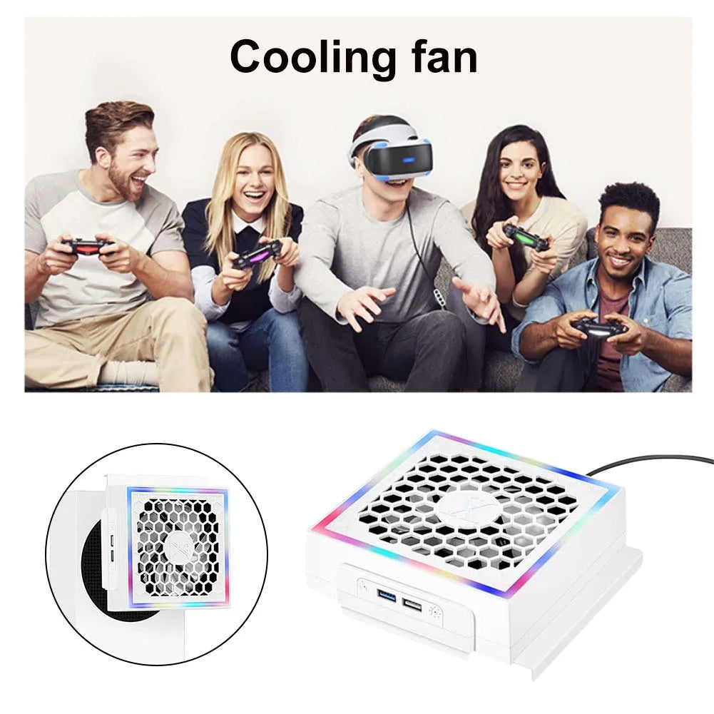 RGB Cooling Fan For Xbox Series S Console 3 Gears 5V 2.4A wi