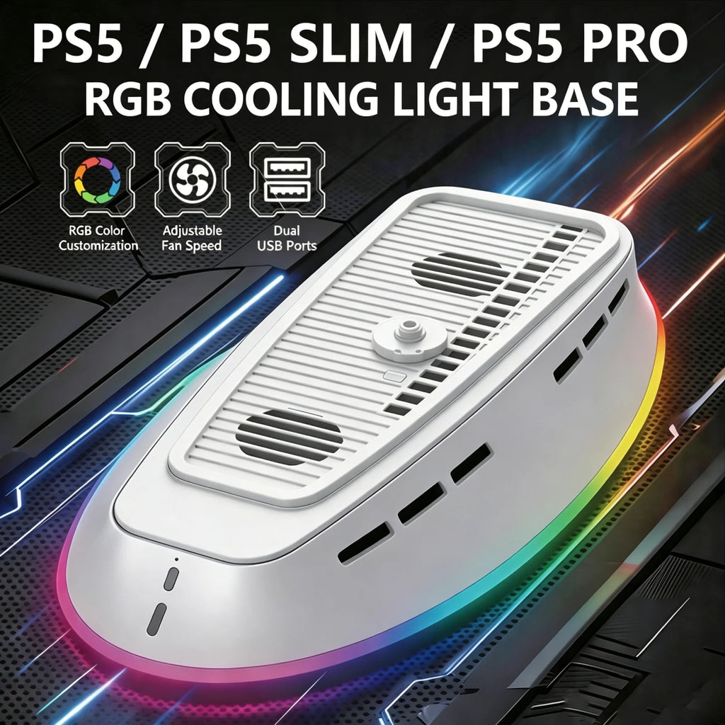 Dual Fan Cooling Station for PS5 PS5 Slim PS5 Pro RGB Consol