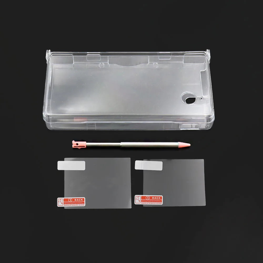 Clear Transparent Split Hard Case For NDSI Protective Cover Shell Screen Protector Film Stylus Touch Pen 1Set