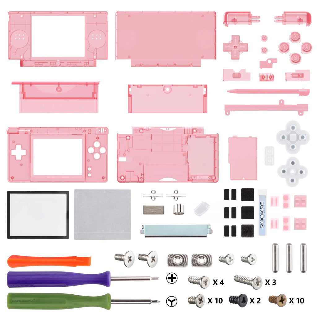 eXtremeRate Replacement Full Housing Shell for Nintendo DS Lite Custom Case Cover Button Screen Len for NDSL - Clear Series