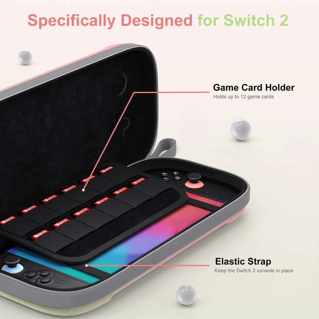 DEVASO Case for Switch 2 Hard Shell Travel Case with 12 Game