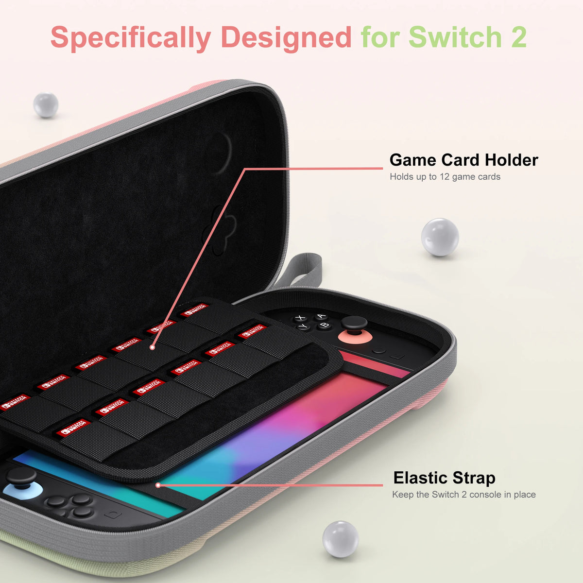 DEVASO Case for Switch 2 Hard Shell Travel Case with 12 Game