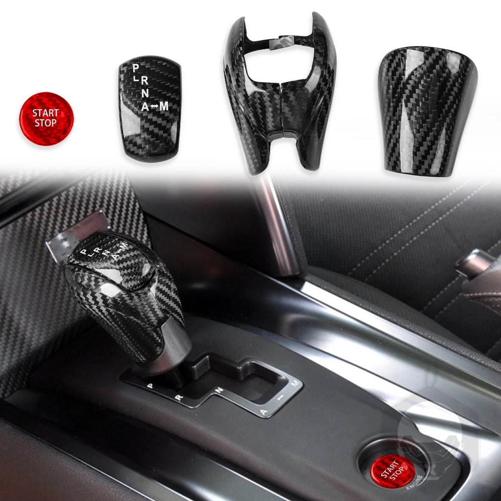 For Nissan GTR R35 2008-2015 Accessories Real Carbon Fiber Car Interior Gears Shift Cover Start Button Trim Sticker