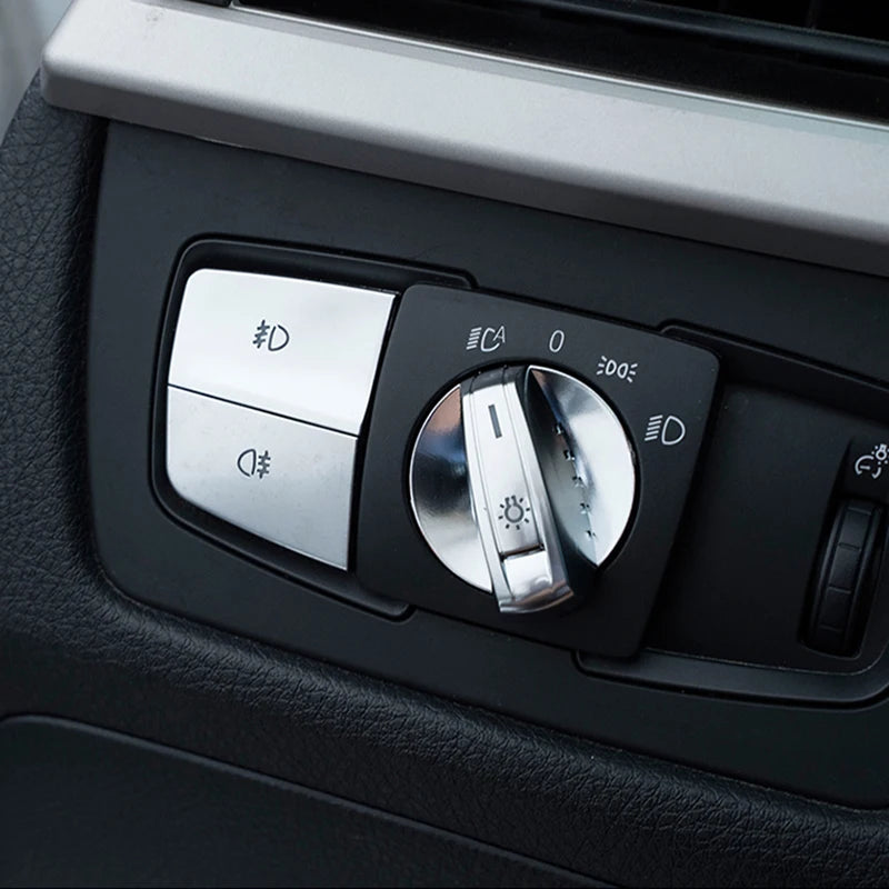 Chrome Car Styling CD Panel Switch Button Cover Sticker Trim
