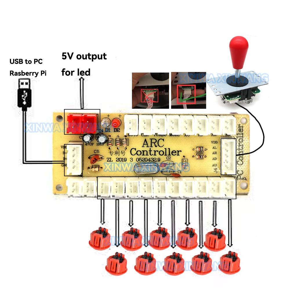 Copy SANWA Game Machine Arcade Console DIY Kit 8 Way Joystic