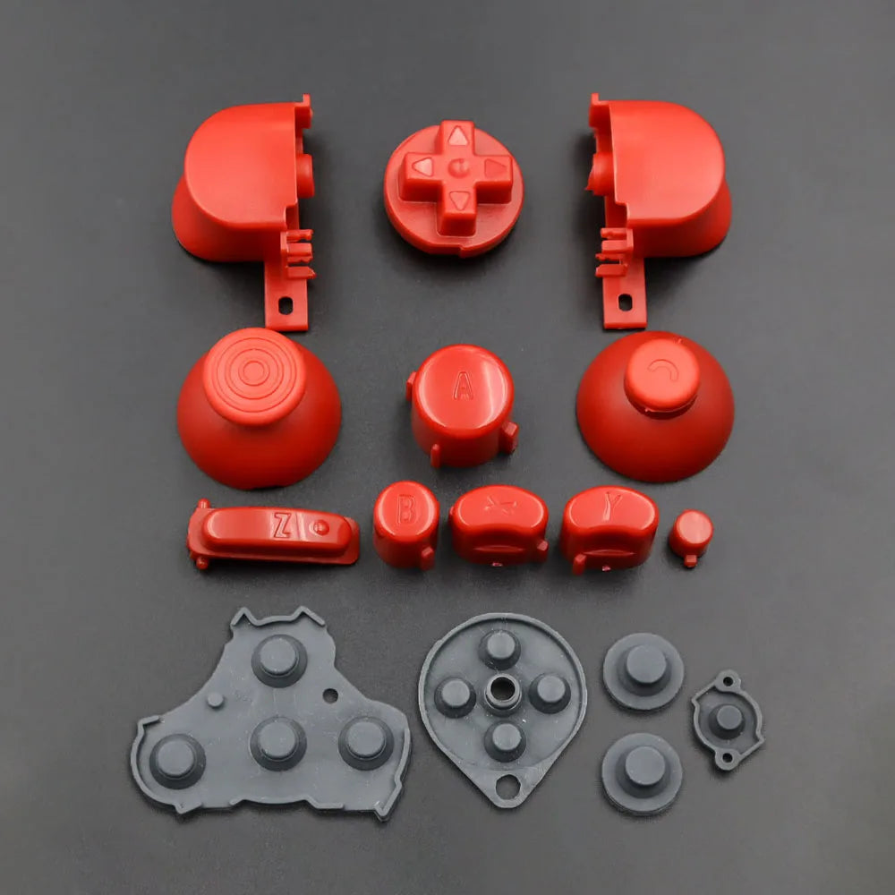 1Set Button For GameCube NGC Gamepad Power ON OFF Key A B X Y L R D Pads Mod Kit Silicone Pads Rubber Conductive Button