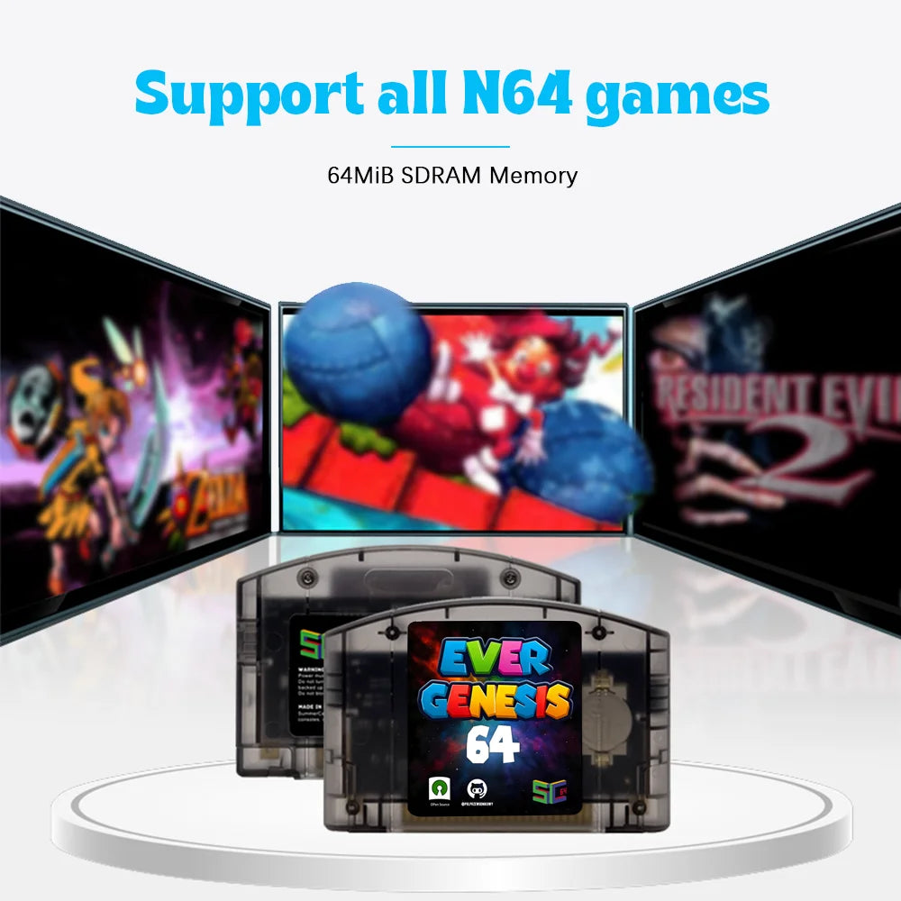 SC64 5000 in 1 N64 Game Cartridge Open Source Flash Card 16G