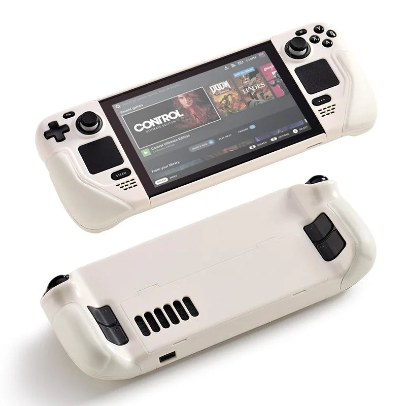 For Steam Deck Protective Case Cowhide Wrapping Host with Bracket Protective Cover for steam deck oled Flip Leather Grip