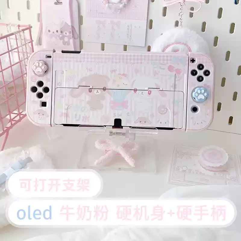 Original Design Girl Heart Dessert Rabbit Cute Switch Protective Case Oled Soft Shell Ns Anime Handle Shell Animation Surroundin