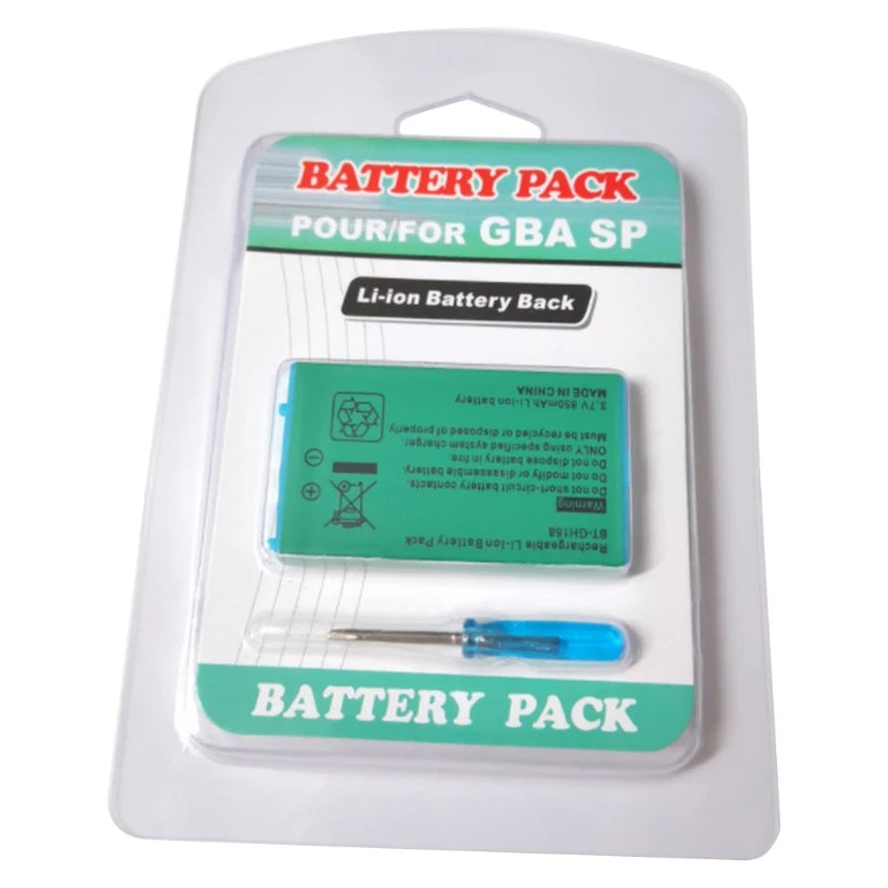 850mAh Rechargeable Battery&Screwdriver Kit For Game GBA SP 