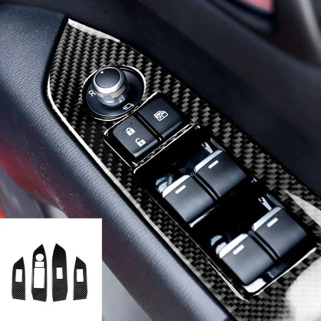 For Mazda CX-5 CX5 2017 2018 Electronic Handbrake Knob Button Panel Cover Trim Sticker Carbon Fiber Interior Auto Assesories