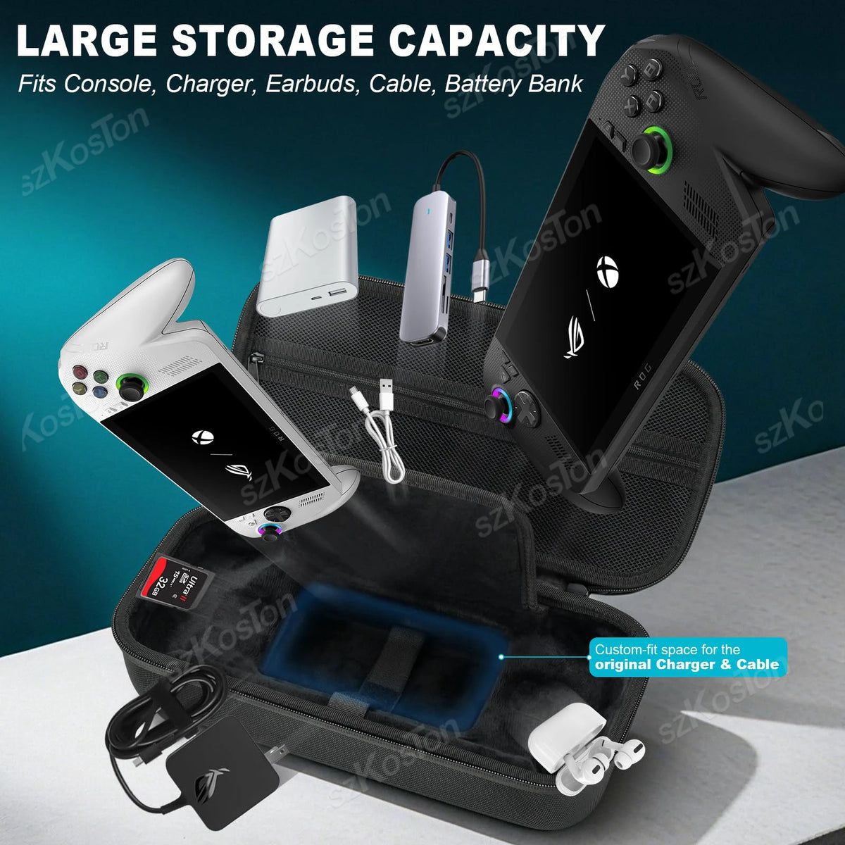 Large Capacity Carrying Case for ROG XBOX ALLY Game Console 