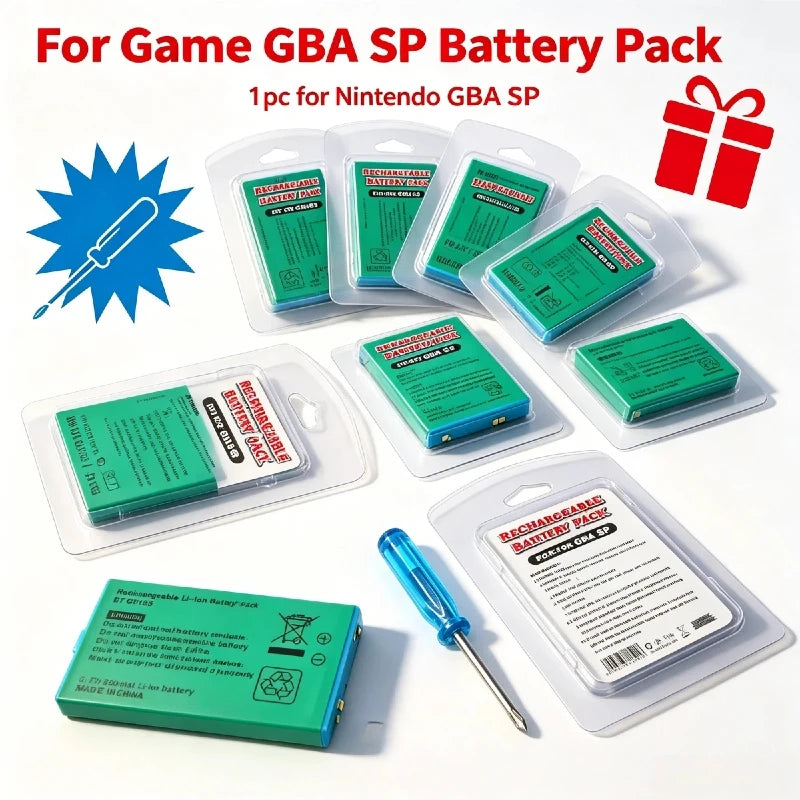 850mAh 3.7V Li-ion Battery with Screwdriver For Nintendo GBA