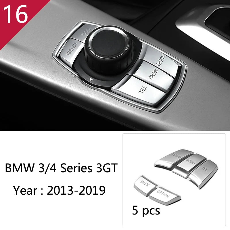 For BMW 3 4 Series 3GT F30 F32 F34 Car Styling interior Gearshift AC CD button Panel Door Armrest Decoration Cover Trim Sticker