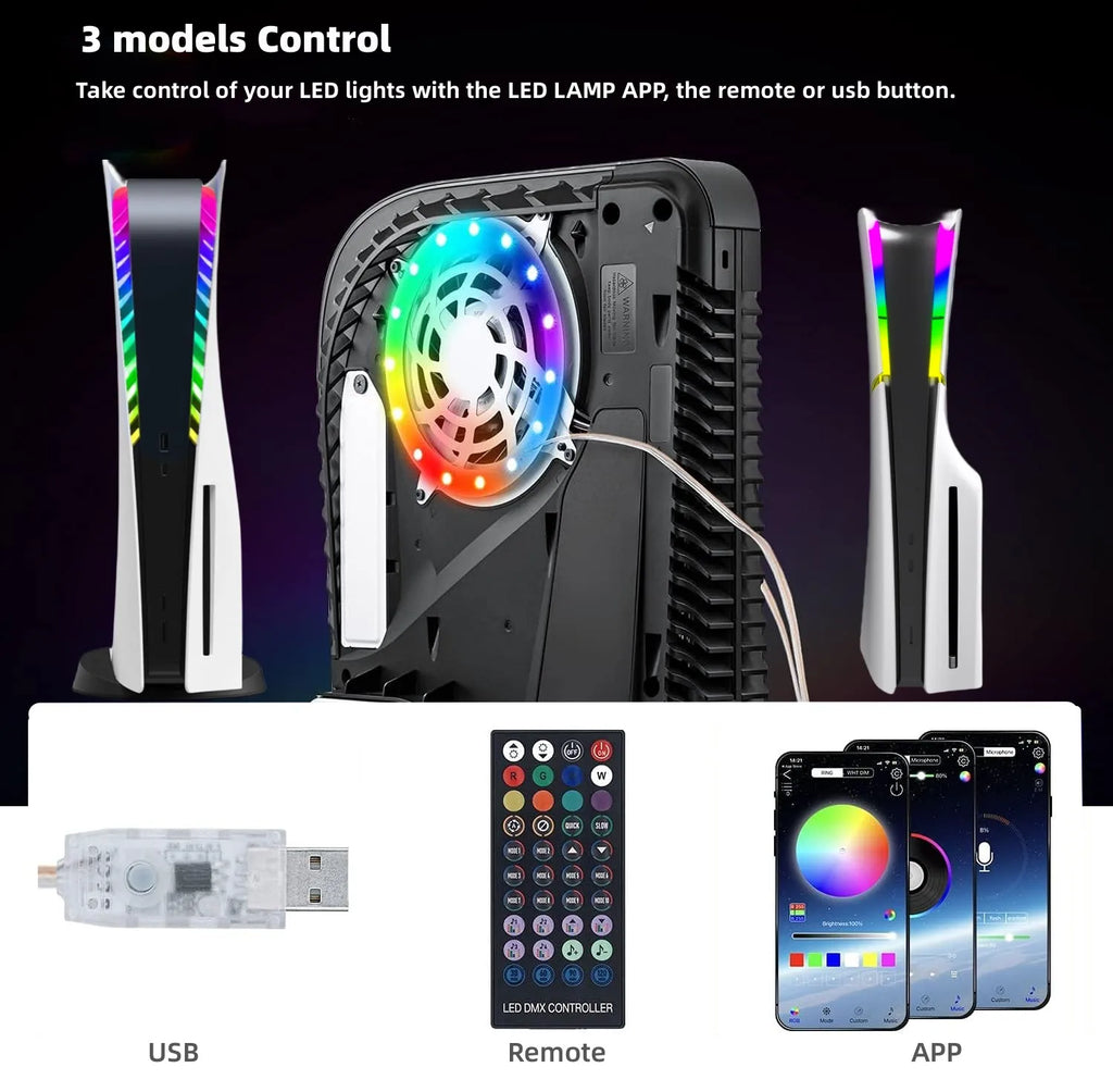 LED Light Strips For PS5 Slim PS5 Pro Console RGB Game atmos