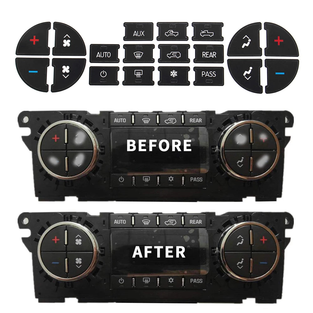 AC Dash Button Repair Kit Decal Stickers Replacement For GMC