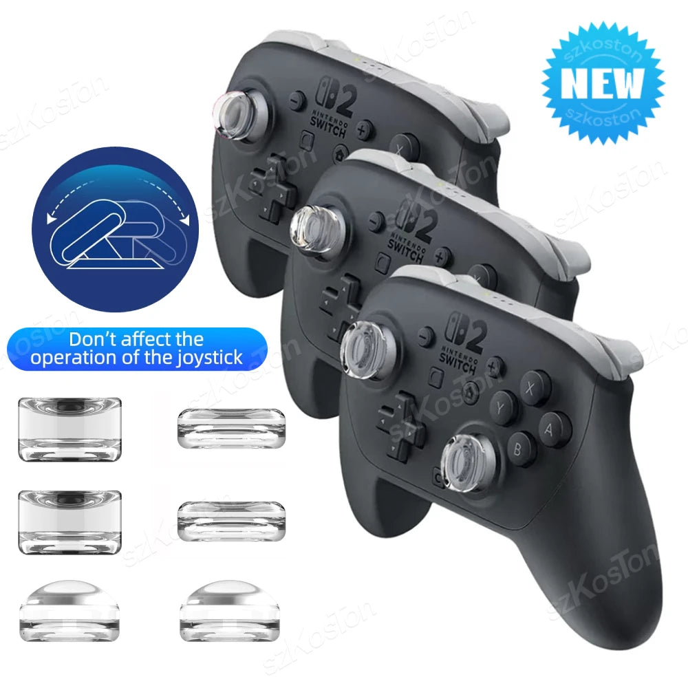Clear Thumb Grips Caps for Switch 2 Pro Controller Anti-Slip