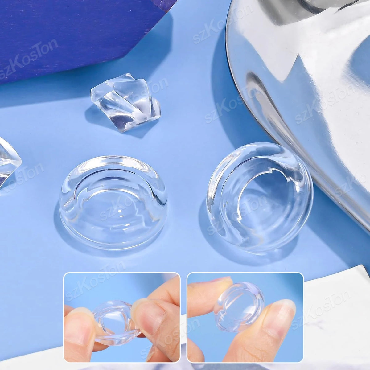 Clear Thumb Grips Caps for Switch 2 Pro Controller Anti-Slip