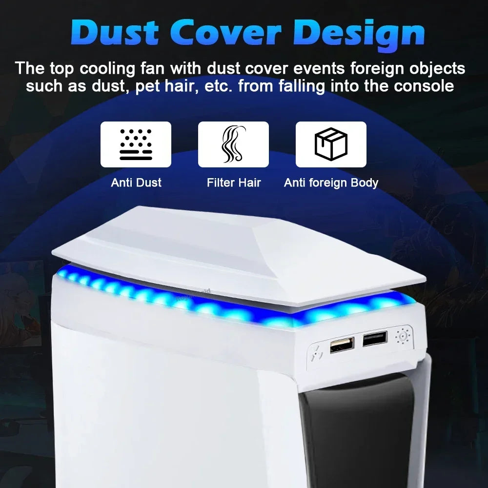 New Top Dust-proof Heat Dissipation Fan for PS5 Slim Console
