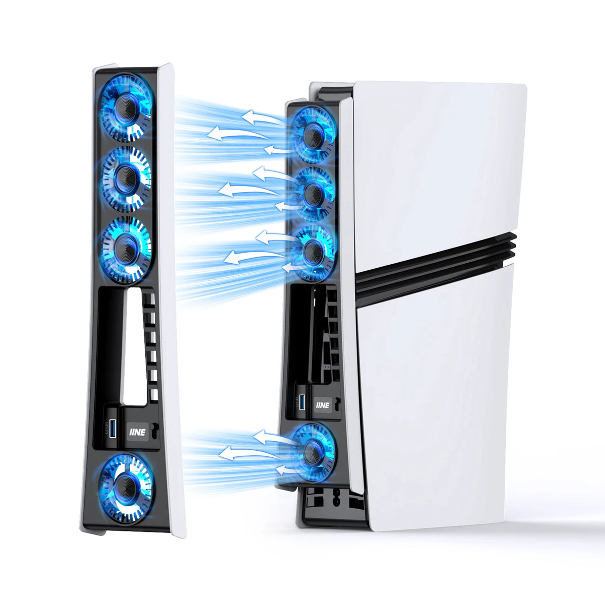 IINE PS5 Pro Cooling Fan for PS5 Pro Disc & Digital 2-Speed Fan & Auto Control & Smart Cooling